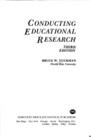 Cover of Tuckman Conductg Educatnl Research 3e