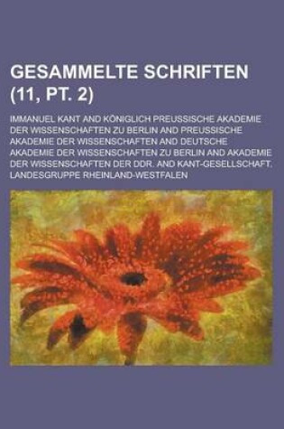 Cover of Gesammelte Schriften (11, PT. 2)