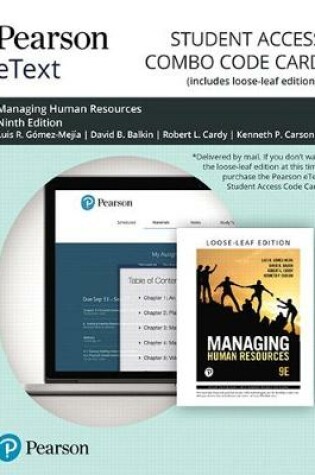 Cover of Pearson Etext for Managing Human Resources-- Combo Access Card