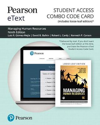 Book cover for Pearson Etext for Managing Human Resources-- Combo Access Card