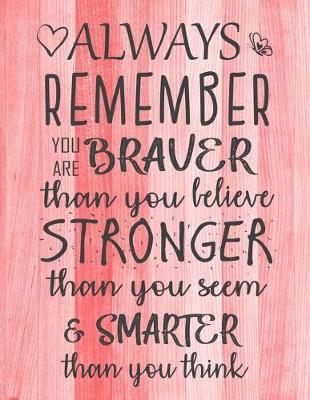 Book cover for Always Remember You are Braver than you believe - Stronger than you seem & Smarter thank you think