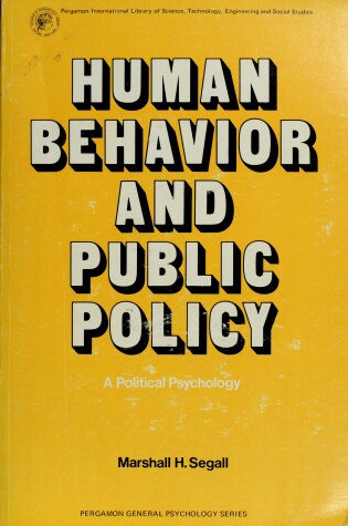 Cover of Human Behaviour and Public Policy