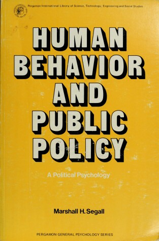 Book cover for Human Behaviour and Public Policy