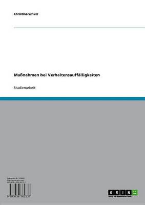 Book cover for Massnahmen Bei Verhaltensauffalligkeiten