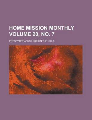 Book cover for Home Mission Monthly Volume 20, No. 7