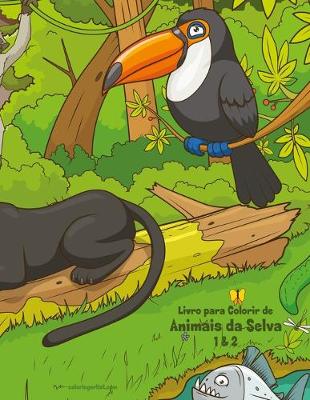 Book cover for Livro para Colorir de Animais da Selva 1 & 2