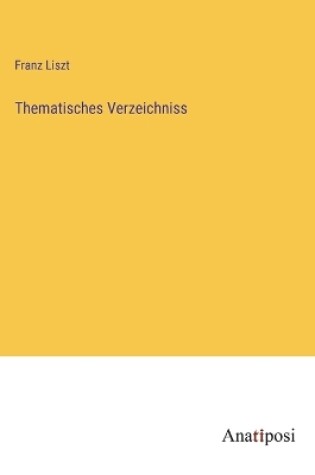 Cover of Thematisches Verzeichniss