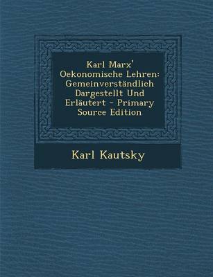 Book cover for Karl Marx' Oekonomische Lehren