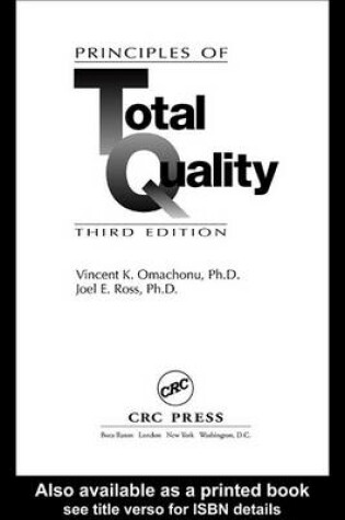 Cover of Principles of Total Quality, Third Edition