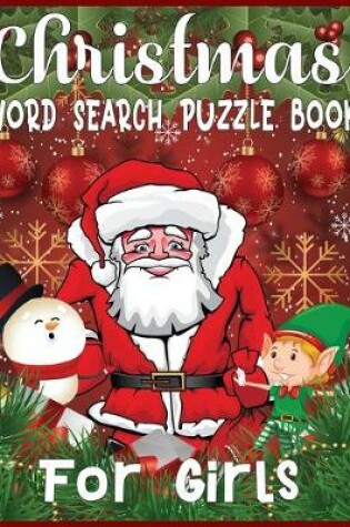 Cover of Christmas word search puzzle book for Girls