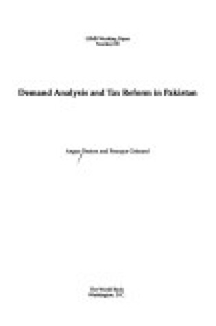 Cover of Demand Analysis and Tax Reform in Pakistan