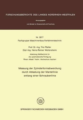 Book cover for Messung Der Zylinderformabweichung Durch Abtastung Der Mantellinie Entlang Einer Schraubenlinie