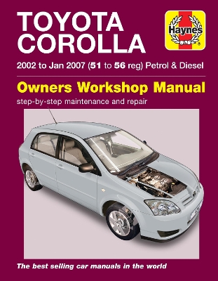 Book cover for Toyota Corolla (02 - Jan 07) 51 to 56