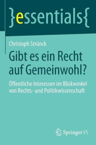 Cover of Gibt Es Ein Recht Auf Gemeinwohl?