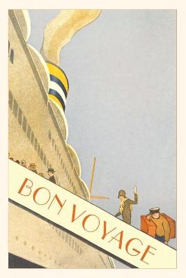 Book cover for Vintage Journal Going up the Gangplank Bon Voyage Travel Poster