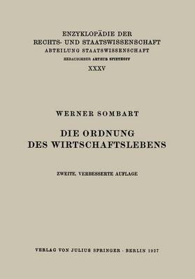 Book cover for Die Ordnung Des Wirtschaftslebens