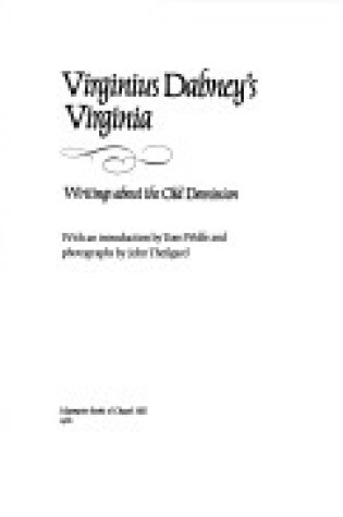 Cover of Virginius Dabney's Virginia