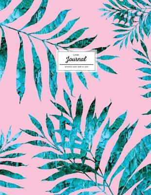 Cover of Lined Journal - Emerald Palm Leaf On Pink