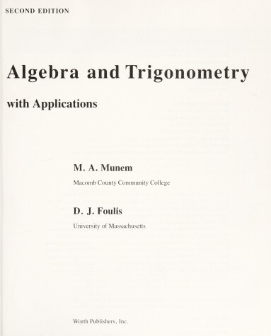 Book cover for Algebra & Trig 2/E