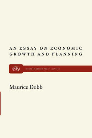 Cover of An Essay on Econ Growth and Plan