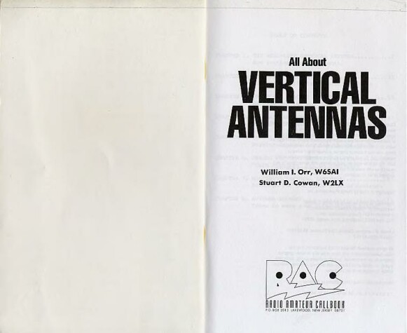 Book cover for All about Vertical Antennas