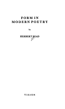 Book cover for Form in Modern Poetry