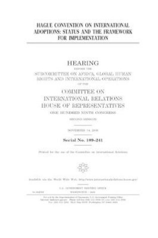 Cover of Hague Convention on International Adoptions