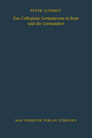 Cover of Das Collegium Germanicum in ROM Und Die Germaniker