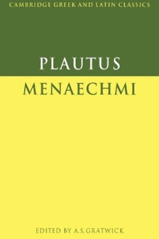 Cover of Plautus: Menaechmi