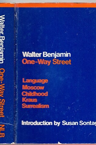 Cover of One-way Street and Other Writings