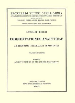 Book cover for Commentationes analyticae ad theoriam integralium ellipticorum pertinentes 2nd part