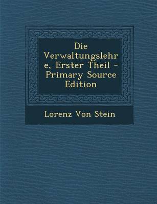 Book cover for Die Verwaltungslehre, Erster Theil