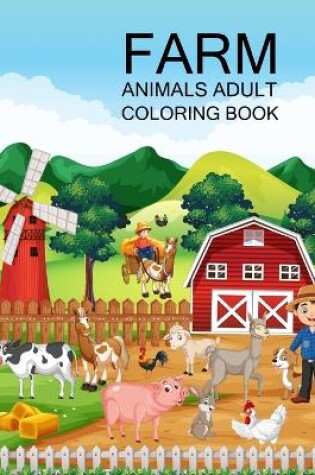 Cover of Farm Animals Adult Coloring Book