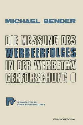 Book cover for Die Messung des Werbeerfolges in der Werbeträgerforschung