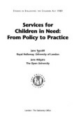 Cover of Services for children in need