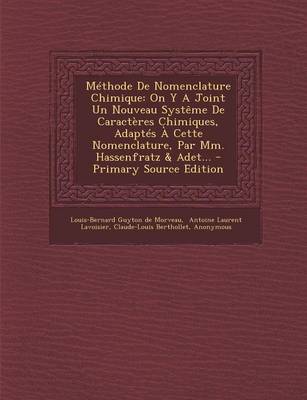 Book cover for Methode De Nomenclature Chimique