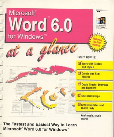 Book cover for Microsoft Word 6.0 for Windows at a Glance