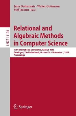 Cover of Relational and Algebraic Methods in Computer Science