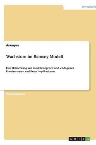 Cover of Wachstum im Ramsey Modell