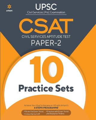 Book cover for 10 Practice Sets Csat Civil Services Aptitude Test Paper 2 2021