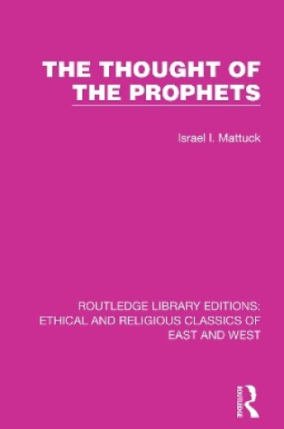 Cover of The Thought of the Prophets