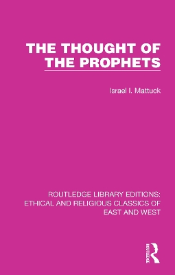 Book cover for The Thought of the Prophets