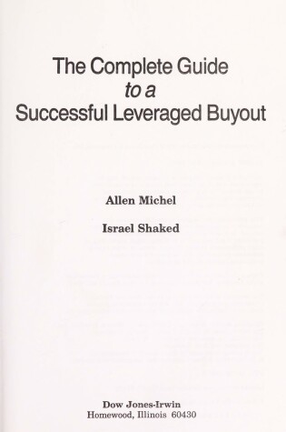 Cover of Complete Guide to a Successful Leveraged Buyout