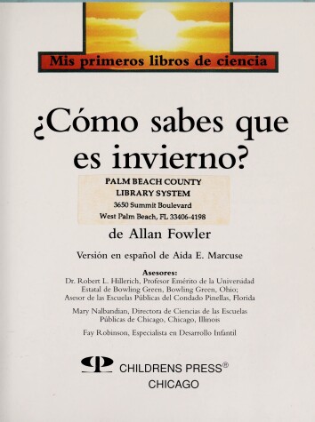Book cover for Como Sabes Que Es Invierno?