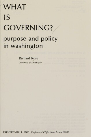 Cover of What is Governing?