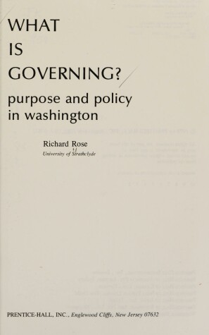 Book cover for What is Governing?