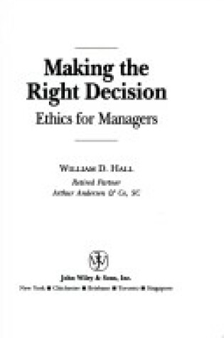 Cover of Making the Right Decision