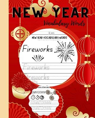 Book cover for New Year Vocabulary Words Tracing Workbook