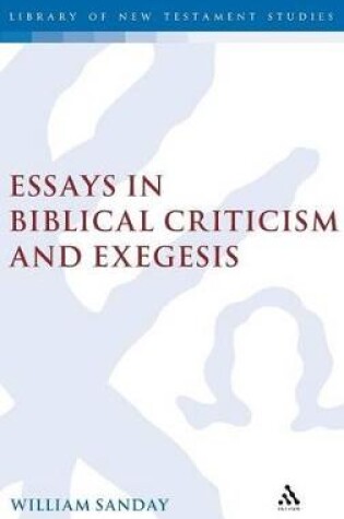 Cover of Essays in Biblical Criticism and Exegesis