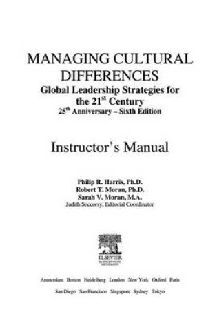 Cover of Managing Cultural Differences Instructor's Manual
